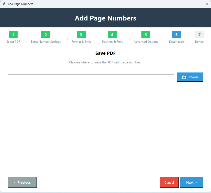 Click to enlarge Font prefix suffix Bates confidential date options