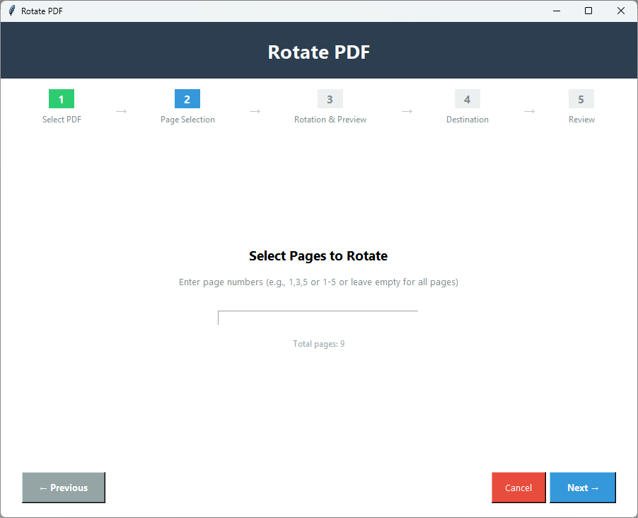 Browse and load a PDF for rotation