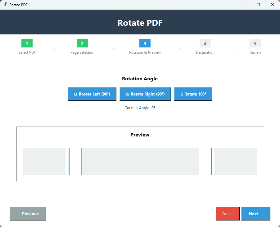 Choose rotation angle 90 180 or 270 degrees
