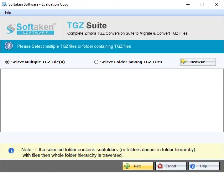 Browse Zimbra TGZ file