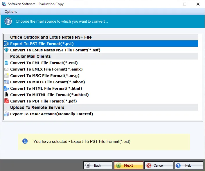 Preview mailbox and choose MHTML export