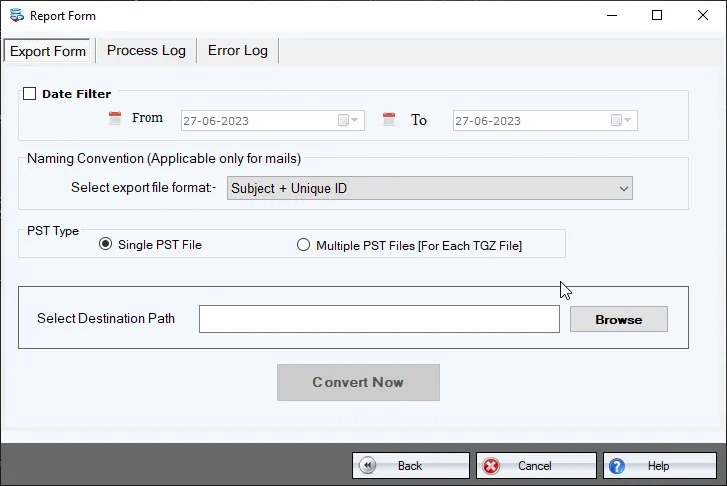 Set MHTML naming options and destination path