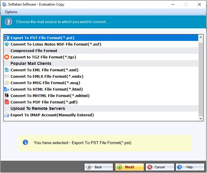 Choose Thunderbird export format
