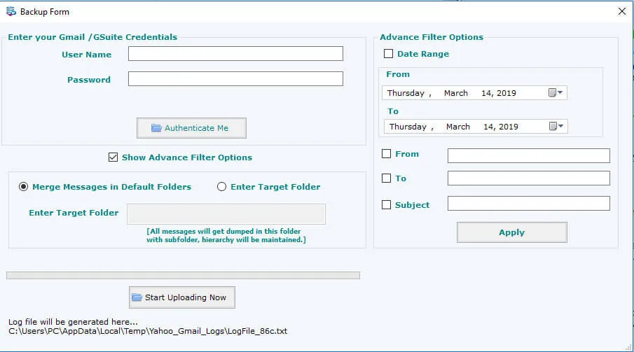 Advanced filter and saving options