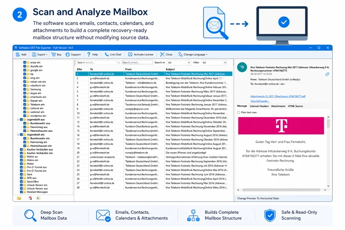 Scan and analyze mailbox – step 2 screenshot