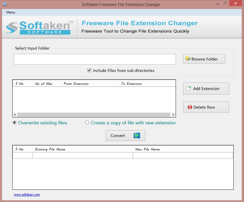 Softaken Freeware File Extension Changer