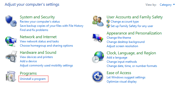 Accessing Control Panel