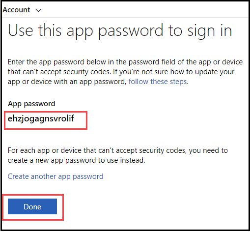 App Acc Password