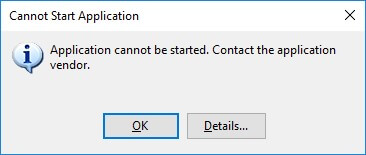 can't start the application