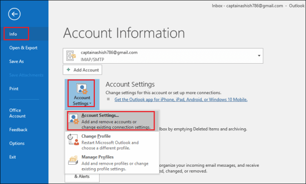 choose account settings