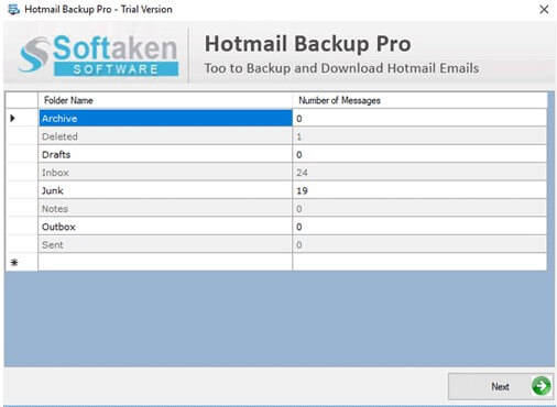 complete view database hotmail account