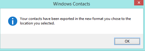 contacts exported