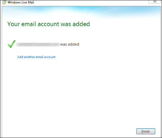 email account added