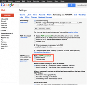 enable imap option