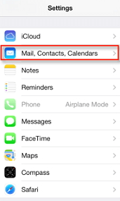 go to Mail, contacts & calendars