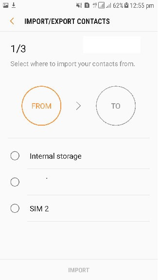 import excel to samsung