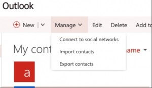 manage option export contacts