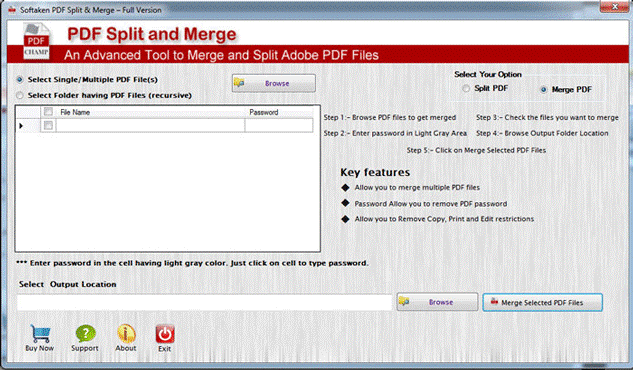 merge selected pdf files