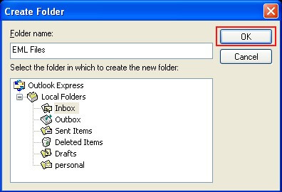 nameto folder click ok