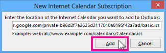 new ical subscription