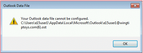 Outlook Offline File Cannot be Configured