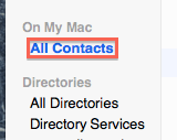 select applemail contacts