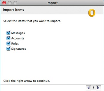 select items to import