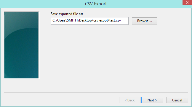 select location to save csv file