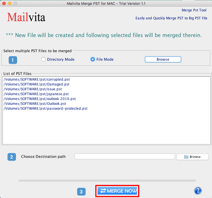 Merge PST for Mac