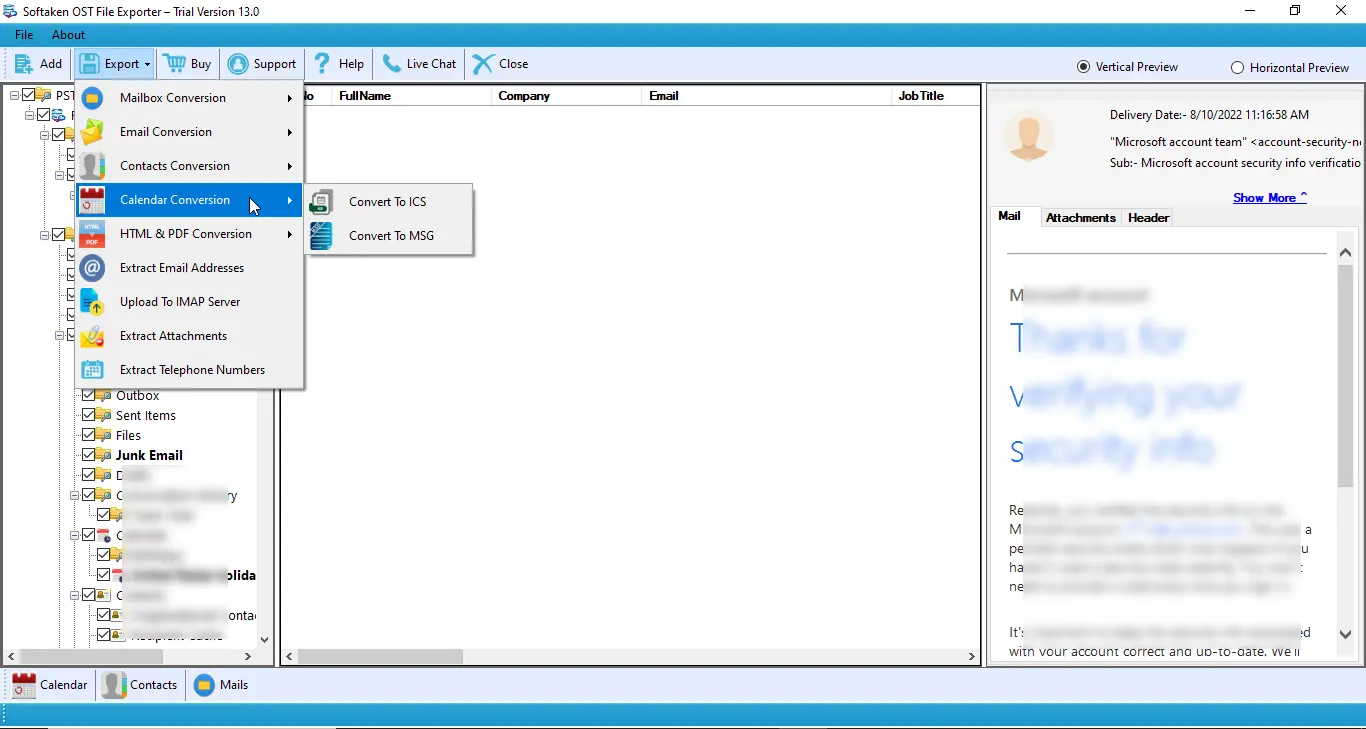 Export Calendars