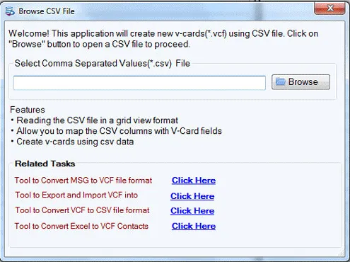 browse csv file